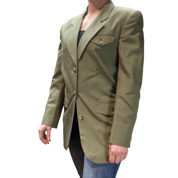 Vintage Women's Blazer Military Army Green - Grunge - 3 Pockets - Women's 6 EUC - Picture 6 of 10